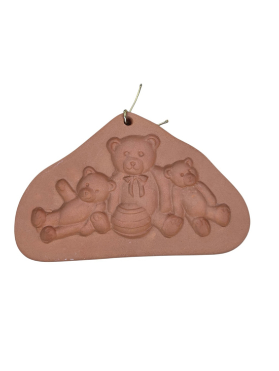 Brown Bag Cookie Art Other - Brown Bag Cookie Art Hill Design Vintage Teddy Bear Family Stoneware Cookie Mold